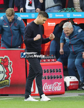 2024-03-30 - Coach Xabi Alonso of Bayer Leverkusen celebrates during the German championship Bundesliga football match between Bayer 04 Leverkusen and TSG Hoffenheim on March 30, 2024 at BayArena in Leverkusen, Germany - FOOTBALL - GERMAN CHAMP - LEVERKUSEN V HOFFENHEIM - GERMAN BUNDESLIGA - SOCCER