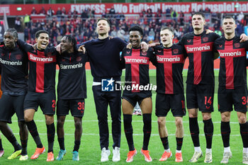 2024-03-30 - Coach Xabi Alonso of Bayer Leverkusen celebrates with his players during the German championship Bundesliga football match between Bayer 04 Leverkusen and TSG Hoffenheim on March 30, 2024 at BayArena in Leverkusen, Germany - FOOTBALL - GERMAN CHAMP - LEVERKUSEN V HOFFENHEIM - GERMAN BUNDESLIGA - SOCCER