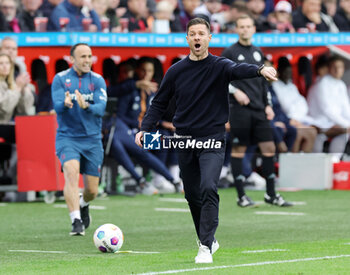 2024-03-30 - Coach Xabi Alonso of Bayer Leverkusen during the German championship Bundesliga football match between Bayer 04 Leverkusen and TSG Hoffenheim on March 30, 2024 at BayArena in Leverkusen, Germany - FOOTBALL - GERMAN CHAMP - LEVERKUSEN V HOFFENHEIM - GERMAN BUNDESLIGA - SOCCER