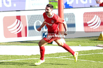 2024-04-06 - Tim Kleindienst of Heidenheim celebrates his goal 3-2 during the German championship Bundesliga football match between FC Heidenheim and FC Bayern Munich on April 6, 2024 at Voith Arena in Heidenheim, Germany - FOOTBALL - GERMAN CHAMP - HEIDENHEIM V BAYERN MUNICH - GERMAN BUNDESLIGA - SOCCER