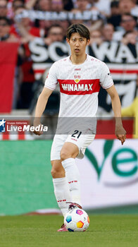 2024-04-13 - Hiroki Ito of Stuttgart during the German championship Bundesliga football match between VfB Stuttgart and Eintracht Frankfurt on April 13, 2024 at MHPArena in Stuttgart, Germany - FOOTBALL - GERMAN CHAMP - STUTTGART V FRANKFURT - GERMAN BUNDESLIGA - SOCCER