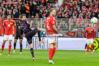 2024-04-20 - Thomas Müller of Bayern Munich scores a goal 0-5 during the German championship Bundesliga football match between Union Berlin and Bayern Munich on April 20, 2024 at An der Alten Försterei stadium in Berlin, Germany - FOOTBALL - GERMAN CHAMP - UNION BERLIN V BAYERN MUNICH - GERMAN BUNDESLIGA - SOCCER