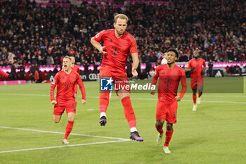 2024-11-22 - Harry Kane of Bayern Munich celebrates his goal 1-0 during the German championship Bundesliga football match between Bayern Munich and Augsburg on 22 November 2024 at Allianz Arena in Munich, Germany - FOOTBALL - GERMAN CHAMP - BAYERN MUNICH V AUGSBURG - GERMAN BUNDESLIGA - SOCCER