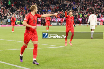 2024-11-22 - Harry Kane of Bayern Munich celebrates his goal 3-0 during the German championship Bundesliga football match between Bayern Munich and Augsburg on 22 November 2024 at Allianz Arena in Munich, Germany - FOOTBALL - GERMAN CHAMP - BAYERN MUNICH V AUGSBURG - GERMAN BUNDESLIGA - SOCCER