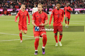 2024-11-22 - Harry Kane of Bayern Munich celebrates his goal 1-0 during the German championship Bundesliga football match between Bayern Munich and Augsburg on 22 November 2024 at Allianz Arena in Munich, Germany - FOOTBALL - GERMAN CHAMP - BAYERN MUNICH V AUGSBURG - GERMAN BUNDESLIGA - SOCCER