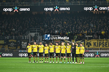 2024-02-18 - Players of AEK FC during the Greek Super League, Round 23, match between AEK FC and Kifissia at OPAP Arena Stadium, on February 18, in Athens, Greece - AEK FC VS KIFISSIA - GREEK SUPER LEAGUE - SOCCER
