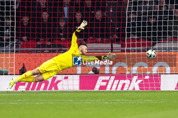 2024-02-03 - Goalkeeper Diant Ramaj of Ajax during the Netherlands championship Eredivisie football match between AFC Ajax and PSV on February 3, 2024 at Johan Cruijff ArenA in Amsterdam, Netherlands - FOOTBALL - NETHERLANDS CHAMP - AJAX V PSV - NETHERLANDS EREDIVISIE - SOCCER