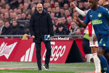 2024-02-03 - Coach Peter Bosz of PSV during the Netherlands championship Eredivisie football match between AFC Ajax and PSV on February 3, 2024 at Johan Cruijff ArenA in Amsterdam, Netherlands - FOOTBALL - NETHERLANDS CHAMP - AJAX V PSV - NETHERLANDS EREDIVISIE - SOCCER