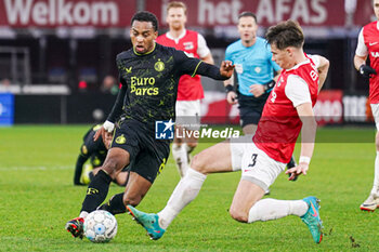 2024-02-04 - Quinten Timber of Feyenoord, Wouter Goes of AZ during the Netherlands championship Eredivisie football match between AZ and Feyenoord on February 4, 2024 at AFAS Stadion in Alkmaar, Netherlands - FOOTBALL - NETHERLANDS CHAMP - AZ V FEYENOORD - NETHERLANDS EREDIVISIE - SOCCER