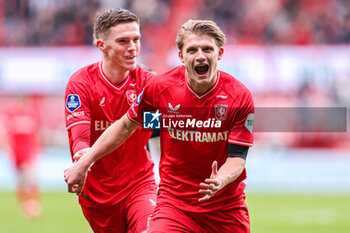 2024-02-25 - Sem Steijn of FC Twente celebrates the first goal during the Netherlands championship Eredivisie football match between FC Twente and Go Ahead Eagles on February 25, 2024 at Grolsch Veste in Enschede, Netherlands - FOOTBALL - NETHERLANDS CHAMP - TWENTE V GO AHEAD EAGLES - NETHERLANDS EREDIVISIE - SOCCER