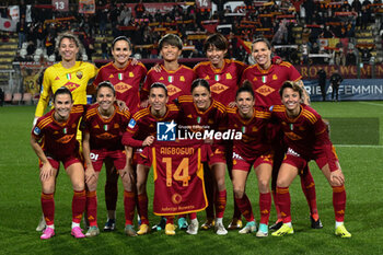 2024-01-13 - A.S. Roma Women line up for a team photograph during the 12th day of the Serie A Championship between A.S. Roma Women vs Pomigliano Calcio Femminile on 13 January 2024 at the Tre Fontane Stadium in Rome, Italy. - AS ROMA VS POMIGLIANO WOMEN - ITALIAN SERIE A WOMEN - SOCCER