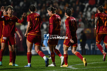 2024-01-13 - Laura Feiersinger of A.S. Roma Women celebrates after scoring 2-0 during the 12th day of the Serie A Championship between A.S. Roma Women vs Pomigliano Calcio Femminile on 13 January 2024 at the Tre Fontane Stadium in Rome, Italy. - AS ROMA VS POMIGLIANO WOMEN - ITALIAN SERIE A WOMEN - SOCCER