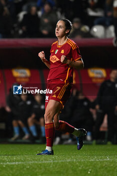 2024-01-13 - Evelyne Viens of A.S. Roma Women celebrates after scoring 1-0 during the 12th day of the Serie A Championship between A.S. Roma Women vs Pomigliano Calcio Femminile on 13 January 2024 at the Tre Fontane Stadium in Rome, Italy. - AS ROMA VS POMIGLIANO WOMEN - ITALIAN SERIE A WOMEN - SOCCER