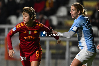 2024-01-13 - Valentina Giacinti of A.S. Roma Women and Gaia Apicella of Pomigliano Calcio Femminile during the 12th day of the Serie A Championship between A.S. Roma Women vs Pomigliano Calcio Femminile on 13 January 2024 at the Tre Fontane Stadium in Rome, Italy. - AS ROMA VS POMIGLIANO WOMEN - ITALIAN SERIE A WOMEN - SOCCER