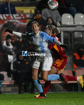 2024-01-13 - Martina Fusini of Pomigliano Calcio Femminile and Barbara Latorre of A.S. Roma Women during the 12th day of the Serie A Championship between A.S. Roma Women vs Pomigliano Calcio Femminile on 13 January 2024 at the Tre Fontane Stadium in Rome, Italy. - AS ROMA VS POMIGLIANO WOMEN - ITALIAN SERIE A WOMEN - SOCCER