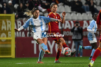 2024-01-13 - Iris Rabot of Pomigliano Calcio Femminile and Manuela Giugliano of A.S. Roma Women during the 12th day of the Serie A Championship between A.S. Roma Women vs Pomigliano Calcio Femminile on 13 January 2024 at the Tre Fontane Stadium in Rome, Italy. - AS ROMA VS POMIGLIANO WOMEN - ITALIAN SERIE A WOMEN - SOCCER
