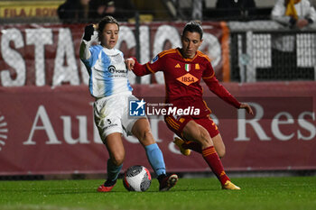 2024-01-13 - Martina Fusini of Pomigliano Calcio Femminile and Lucia Di Guglielmo of A.S. Roma Women during the 12th day of the Serie A Championship between A.S. Roma Women vs Pomigliano Calcio Femminile on 13 January 2024 at the Tre Fontane Stadium in Rome, Italy. - AS ROMA VS POMIGLIANO WOMEN - ITALIAN SERIE A WOMEN - SOCCER