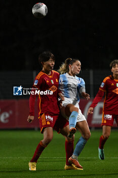 2024-01-13 - Saki Kumagai of A.S. Roma Women and Iris Rabot of Pomigliano Calcio Femminile during the 12th day of the Serie A Championship between A.S. Roma Women vs Pomigliano Calcio Femminile on 13 January 2024 at the Tre Fontane Stadium in Rome, Italy. - AS ROMA VS POMIGLIANO WOMEN - ITALIAN SERIE A WOMEN - SOCCER