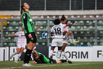 2024-01-21 - Jennifer Echegini of Juventus Women celebrates with team mates after scoring a second half give the side a 0-1 lead during the Serie A Femminile match between Sassuolo Women and Juventus Women at Stadio Enzo Ricci Sassuolo on January 21, 2024 in Sassuolo, Italy. - US SASSUOLO VS JUVENTUS FC - ITALIAN SERIE A WOMEN - SOCCER
