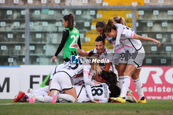 2024-01-21 - Jennifer Echegini of Juventus Women celebrates with team mates after scoring a second half give the side a 0-1 lead during the Serie A Femminile match between Sassuolo Women and Juventus Women at Stadio Enzo Ricci Sassuolo on January 21, 2024 in Sassuolo, Italy. - US SASSUOLO VS JUVENTUS FC - ITALIAN SERIE A WOMEN - SOCCER