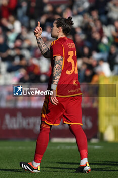 2024-01-27 - Elena Linari of A.S. Roma Women celebrates after scoring 1-0 during the 14th day of the Serie A Championship between A.S. Roma Women vs U.C. Sampdoria Women on 27 January 2024 at the Tre Fontane Stadium in Rome, Italy. - AS ROMA VS UC SAMPDORIA - ITALIAN SERIE A WOMEN - SOCCER