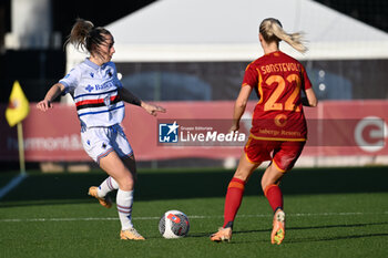 2024-01-27 - Rachel Cuschieri of U.C. Sampdoria Women and Anja Sonstevold of A.S. Roma Women during the 14th day of the Serie A Championship between A.S. Roma Women vs U.C. Sampdoria Women on 27 January 2024 at the Tre Fontane Stadium in Rome, Italy. - AS ROMA VS UC SAMPDORIA - ITALIAN SERIE A WOMEN - SOCCER