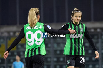 2024-02-10 - Loreta Kullashi of Sassuolo Women and Lana Clelland of US Sassuolo during the Women's Serie A match between Sassuolo Women and Milan Women at Stadio Enzo Ricci Sassuolo on February 10, 2024 in Sassuolo, Italy. - US SASSUOLO VS AC MILAN - ITALIAN SERIE A WOMEN - SOCCER