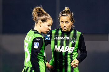 2024-02-10 - Sara Mella of Sasssuolo Women and Lana Clelland of Sassuolo Women during the Serie A Femminile match between Milan Women and Sassuolo Women at Stadio Enzo Ricci Sassuolo on February 10, 2024 in Sassuolo, Italy. - US SASSUOLO VS AC MILAN - ITALIAN SERIE A WOMEN - SOCCER
