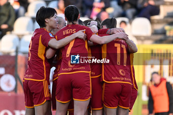 2024-02-13 - Valentina Giacinti of A.S. Roma Women celebrates after scoring 1-0 during the 17th day of the Serie A Championship between A.S. Roma Women vs U.S. Sassuolo Calcio on 13 February 2024 at the Tre Fontane Stadium in Rome, Italy. - AS ROMA VS US SASSUOLO - ITALIAN SERIE A WOMEN - SOCCER