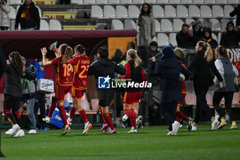 2024-02-13 - A.S. Roma Women greets the fans during the 17th day of the Serie A Championship between A.S. Roma Women vs U.S. Sassuolo Calcio on 13 February 2024 at the Tre Fontane Stadium in Rome, Italy. - AS ROMA VS US SASSUOLO - ITALIAN SERIE A WOMEN - SOCCER