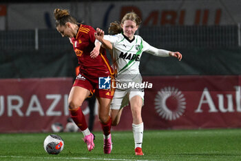2024-02-13 - Martina Tomaselli of A.S. Roma Women and Poje Mihelic of U.S. Sassuolo during the 17th day of the Serie A Championship between A.S. Roma Women vs U.S. Sassuolo Calcio on 13 February 2024 at the Tre Fontane Stadium in Rome, Italy. - AS ROMA VS US SASSUOLO - ITALIAN SERIE A WOMEN - SOCCER