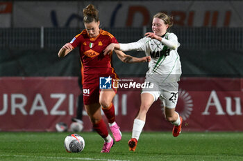 2024-02-13 - Martina Tomaselli of A.S. Roma Women and Poje Mihelic of U.S. Sassuolo during the 17th day of the Serie A Championship between A.S. Roma Women vs U.S. Sassuolo Calcio on 13 February 2024 at the Tre Fontane Stadium in Rome, Italy. - AS ROMA VS US SASSUOLO - ITALIAN SERIE A WOMEN - SOCCER