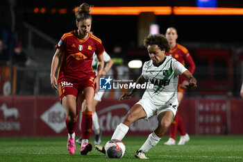 2024-02-13 - Martina Tomaselli of A.S. Roma Women and Kassandra Missipo of U.S. Sassuolo during the 17th day of the Serie A Championship between A.S. Roma Women vs U.S. Sassuolo Calcio on 13 February 2024 at the Tre Fontane Stadium in Rome, Italy. - AS ROMA VS US SASSUOLO - ITALIAN SERIE A WOMEN - SOCCER
