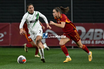 2024-02-13 - Erika Santoro of U.S. Sassuolo and Emilie Haavi of A.S. Roma Women during the 17th day of the Serie A Championship between A.S. Roma Women vs U.S. Sassuolo Calcio on 13 February 2024 at the Tre Fontane Stadium in Rome, Italy. - AS ROMA VS US SASSUOLO - ITALIAN SERIE A WOMEN - SOCCER