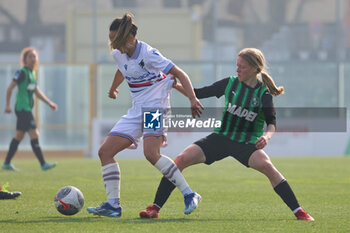 2024-02-17 - Naja Mihelic Poje of Sassuolo Women clashes with Alice Benoit of Sampdoria Women during the Serie A Femminile match between Sassuolo Women and Sampdoria Women at Stadio Enzo Ricci Sassuolo on February 17, 2024 in Sassuolo, Italy. - US SASSUOLO VS UC SAMPDORIA - ITALIAN SERIE A WOMEN - SOCCER