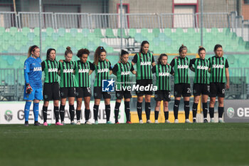 2024-02-17 - Sassuolo Women observes a minute's silence for the victims of the construction site collapse in the city of Florence during the Women's Serie A match between Sassuolo Women and Sampdoria Women at the Enzo Ricci Sassuolo Stadium on Feb. 17, 2024 in Sassuolo, Italy. - US SASSUOLO VS UC SAMPDORIA - ITALIAN SERIE A WOMEN - SOCCER