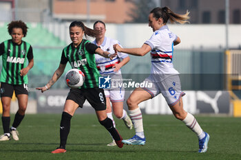 2024-02-17 - Giada Pondini of Sassuolo Women in action during the Serie A Femminile match between Sassuolo Women and Sampdoria Women at Stadio Enzo Ricci Sassuolo on February 17, 2024 in Sassuolo, Italy. - US SASSUOLO VS UC SAMPDORIA - ITALIAN SERIE A WOMEN - SOCCER