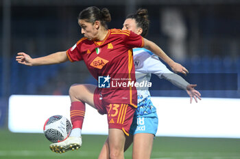 2024-01-16 - Laura Feiersinger of AS Roma competes for the ball with Alice Giai of SSC Napoli Soccer - Women Italian Cup Macth Between Napoli Femminile vs AS Roma - NAPOLI FEMMINILE VS AS ROMA - WOMEN ITALIAN CUP - SOCCER