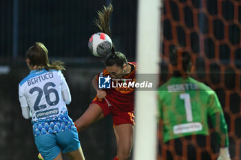 2024-01-16 - Barbara Latorre Vinals of AS Roma competes for the ball with Sofia Bertucci of SSC Napoli Soccer - Women Italian Cup Macth Between Napoli Femminile vs AS Roma - NAPOLI FEMMINILE VS AS ROMA - WOMEN ITALIAN CUP - SOCCER