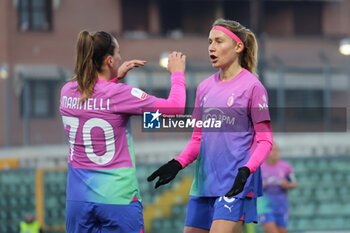 2024-01-18 - Gloria Marinelli (Milan Women) and Kamila Dubcova (Milan Women) celebrate after goal - US SASSUOLO VS AC MILAN - WOMEN ITALIAN CUP - SOCCER