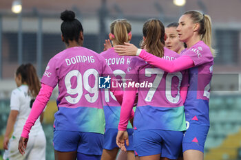 2024-01-18 - Milan Women celebrate after goal - US SASSUOLO VS AC MILAN - WOMEN ITALIAN CUP - SOCCER