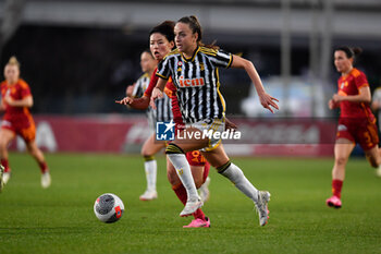 2024-02-04 - Grosso Juventus FC in action during the 15th day of the Serie A Championship between A.S. Roma Women vs Juventus F.C. on 4 February 2024 at the Tre Fontane Stadium in Rome, Italy. - A.S. ROMA WOMEN VS JUVENTUS F.C. 15TH DAY OF THE SERIE A CHAMPIONSHIP - ITALIAN SERIE A WOMEN - SOCCER