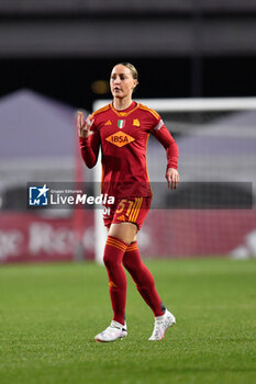 2024-02-04 - Troelsgaard AS Roma in action during the 15th day of the Serie A Championship between A.S. Roma Women vs Juventus F.C. on 4 February 2024 at the Tre Fontane Stadium in Rome, Italy. - A.S. ROMA WOMEN VS JUVENTUS F.C. 15TH DAY OF THE SERIE A CHAMPIONSHIP - ITALIAN SERIE A WOMEN - SOCCER