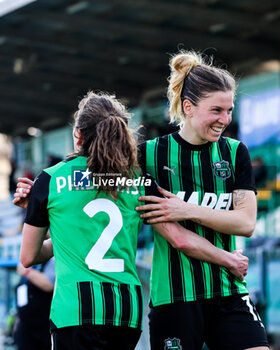 2024-03-16 - Davina Philtjens of Sassuolo Women celebrates with Cecilia Prugna of US Sassuolo for a 1-0 win at the end of the women's Serie A match between Sassuolo Women and Fiorentina Women at the Enzo Ricci Stadium in Sassuolo on March 16, 2024 in Sassuolo, Italy. - US SASSUOLO VS ACF FIORENTINA - ITALIAN SERIE A WOMEN - SOCCER