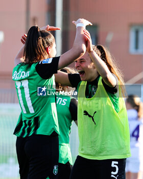 2024-03-16 - Chiara Beccari of US Sassuolo celebrates with Angela Passeri of US Sassuolo as she scores the 1-0 goal during the Women's Serie A match between Sassuolo Women and Fiorentina Women at the Enzo Ricci Stadium in Sassuolo on March 16, 2024 in Sassuolo, Italy. - US SASSUOLO VS ACF FIORENTINA - ITALIAN SERIE A WOMEN - SOCCER