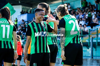 2024-04-13 - Lana Clelland of Sassuolo Women celebrates with Refiloe Jane of Sassuolo Women mates after scoring a half give the side a 2-1 lead during the Serie A Femminile match between Sassuolo Women and Inter Women at Stadio Enzo Ricci Sassuolo on April 13, 2024 in Sassuolo, Italy. - POULE SCUDETTO - US SASSUOLO VS FC INTERNAZIONALE WOMEN - ITALIAN SERIE A WOMEN - SOCCER