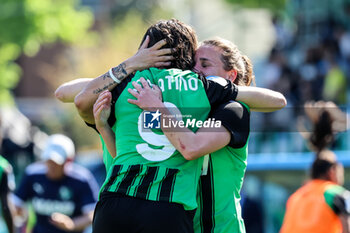2024-04-13 - Daniela Sabatino of Sassuolo Women celebrates with fellow Sassuolo Women member Davina Philtjens after scoring the goal that brought the team the celebrates the 1-1 draw during the Serie A Women's match between Sassuolo Women and Inter Women at the Enzo Ricci Stadium in Sassuolo on April 13, 2024 in Sassuolo, Italy. - POULE SCUDETTO - US SASSUOLO VS FC INTERNAZIONALE WOMEN - ITALIAN SERIE A WOMEN - SOCCER