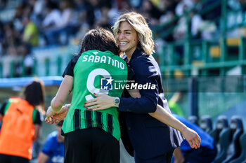 2024-04-13 - Daniela Sabatino of Sassuolo Women celebrates with Annalisa Lelli, Team Manager of Sassuolo Women, after scoring the goal that led the team to celebrate a 1-1 draw during the women's Serie A match between Sassuolo Women and Inter Women at the Enzo Ricci Stadium on April 13, 2024 in Sassuolo, Italy. - POULE SCUDETTO - US SASSUOLO VS FC INTERNAZIONALE WOMEN - ITALIAN SERIE A WOMEN - SOCCER