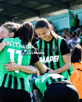 2024-04-13 - Lana Clelland of Sassuolo Women celebrates with Gram Pleidrup of Sassuolo Women mates after scoring a half give the side a 2-1 lead during the Serie A Femminile match between Sassuolo Women and Inter Women at Stadio Enzo Ricci Sassuolo on April 13, 2024 in Sassuolo, Italy. - POULE SCUDETTO - US SASSUOLO VS FC INTERNAZIONALE WOMEN - ITALIAN SERIE A WOMEN - SOCCER