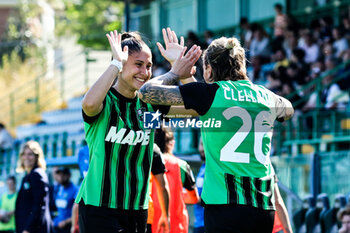 2024-04-13 - Lana Clelland of Sassuolo Women celebrates with Chiara Beccari of Sassuolo Women mates after scoring a half give the side a 2-1 lead during the Serie A Femminile match between Sassuolo Women and Inter Women at Stadio Enzo Ricci Sassuolo on April 13, 2024 in Sassuolo, Italy. - POULE SCUDETTO - US SASSUOLO VS FC INTERNAZIONALE WOMEN - ITALIAN SERIE A WOMEN - SOCCER